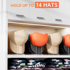 Kadolina Hat Organizer for Baseball Caps, Acrylic Hat Rack for 14 Baseball Caps, Hat Holder Display and Organizer for Closet, Tabletop, Dressing Table