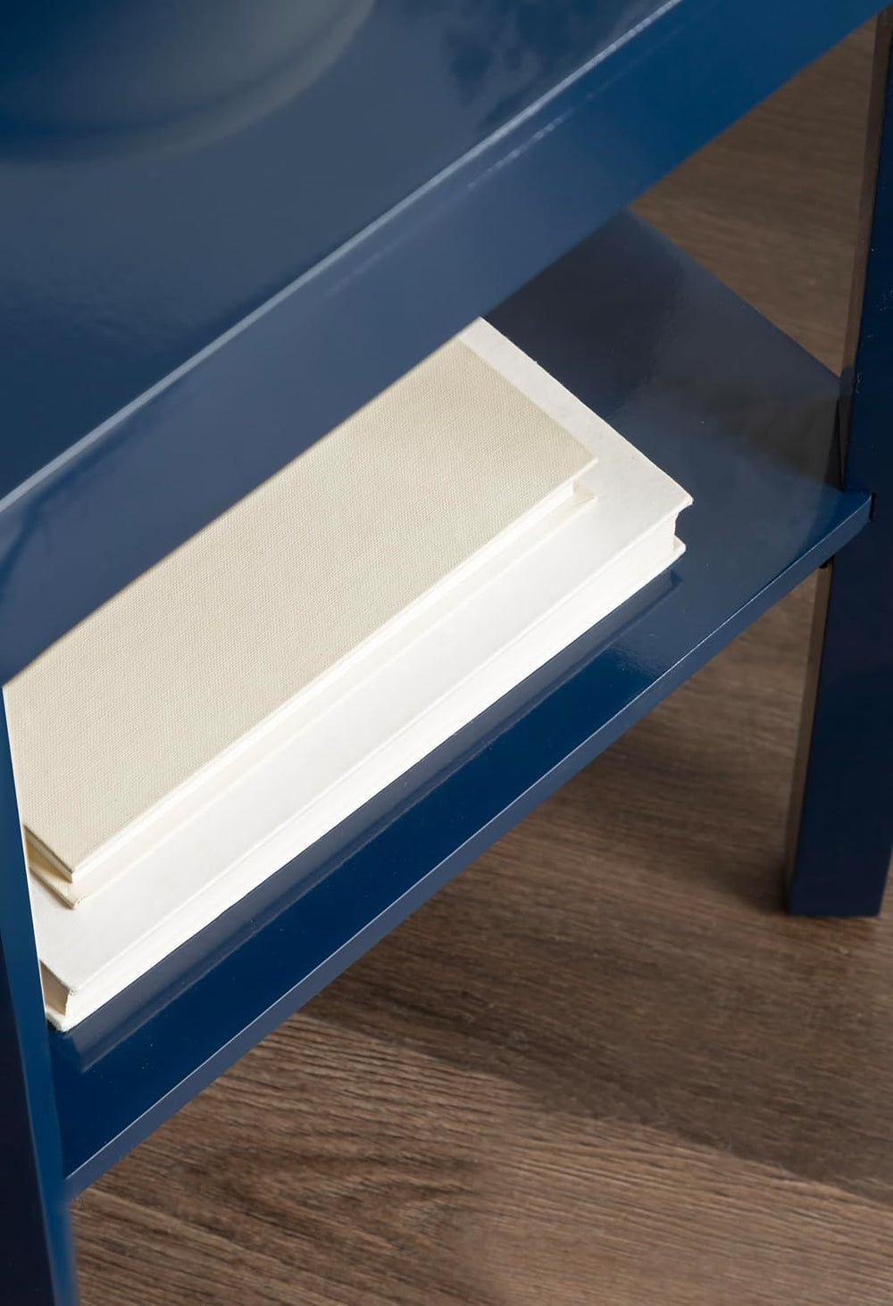 Kate and Laurel Talcott Modern Rectangle Wooden Side Table, 16 x 10 x 25, Nav...