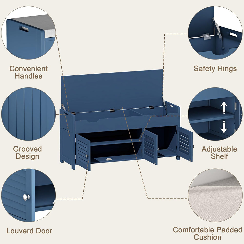ChooChoo 41.3" Shoe Storage Bench with Lift Top Storage, Entryway Bench ...