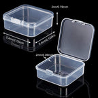 24 Packs Small Clear Plastic Beads Storage Containers Box with Hinged Lid for Storage of Small Items, Crafts, Jewelry, Hardware(2.12 x 2.12 x 0.79 Inches)