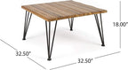 Christopher Knight Home Zion Outdoor Industrial Acacia Wood Coffee Table with Iron Frame, Teak Finish / Rustic Metal
