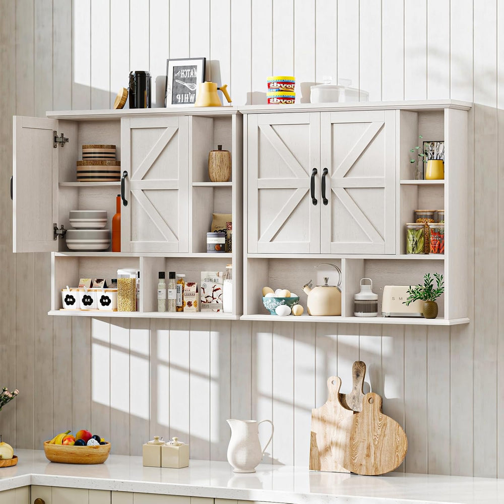 Vabches Bathroom Wall Cabinet, Farmhouse Medicine Cabinet with Double Barn Do...