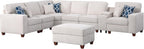 Ball & Cast 127" L-Shaped Sectional Couches for Living Room with Movable Ottoman,2 Cup Holders & USB Ports,7 Seat Chenille Upholstered Sofa W/6 Throw Pillows & Hidden Storage Box,DIY Combination,Beige