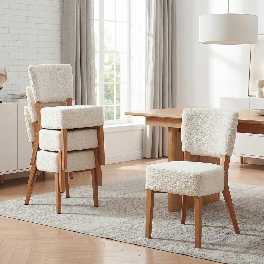 Howtek Modern Dining Chairs Set of 4 with 6.3" Thick Seat Cushions, Spac...