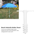 Gonetre Beach Umbrella Sand Anchor Multifunction Umbrella Holder Stand with 5 Spiral Screw for Beach Lawn Water Park