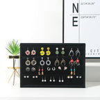 Coward 2PC Black Velvet Stackable Earring Tray Drawer Jewelry Holder Organizer Box Storage Earring Display Stand for Home Drawer or Store Selling (earring+earring)
