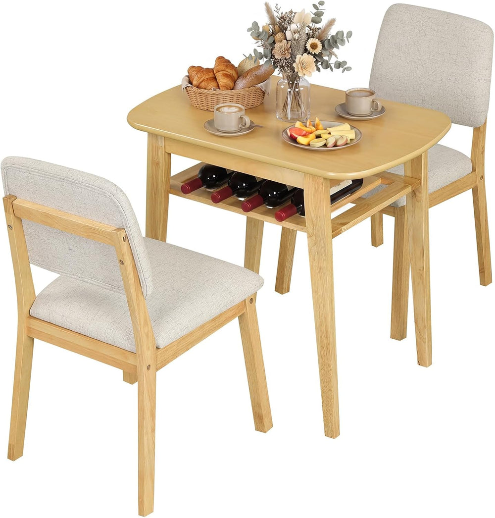 Giantex Dining Table Set for 2, Space Saving Kitchen Table and Chairs Set w/R...