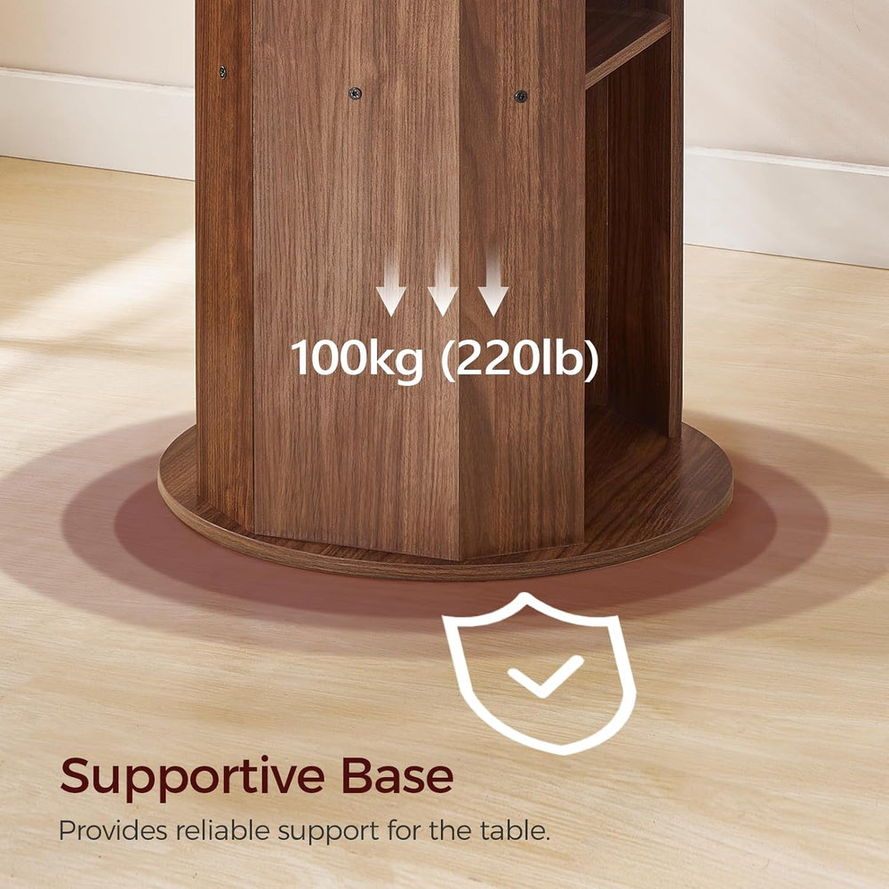 MAHANCRIS 31.5" Round Dining Table with Storage Shelf for 2-3, Circle Ki...