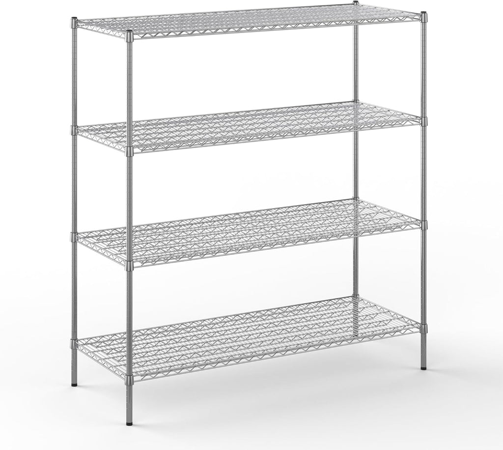 24" Deep x 60" Wide x 64" Height Wire Shelving Kit | 4-Tier | NSF Commercial Storage Rack Unit