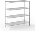 24" Deep x 60" Wide x 64" Height Wire Shelving Kit | 4-Tier | NSF Commercial Storage Rack Unit