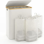 Hampers for Laundry Basket with Lid, 160L Extra Large Laundry Hamper 3 Section Dirty Clothes Hampers for Laundry Divided Laundry Basket Organizer for Bedroom,Laundry Room, Dirty Clothing Hamper, Beige