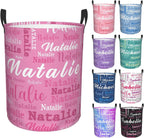 Custom Name Laundry Hamper, Personalized Laundry Baskets with Name for Boys Girls Women Men, Customized Collapsible Dirty Clothes Hamper Easy Storage Gifts for Bedroom Bathroom Living Room