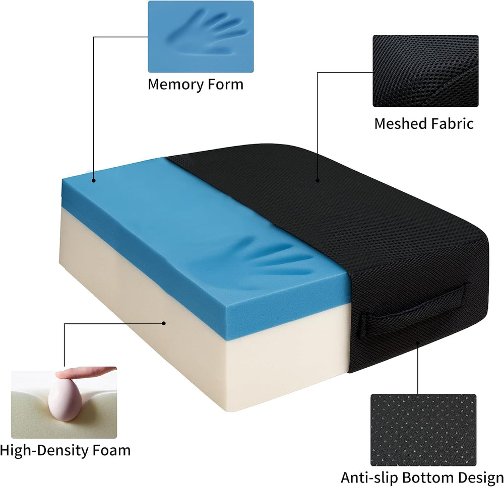 Office Chair Booster Cushion — 6-Inch Extra-Thick Height Increase Seat Pad wi...