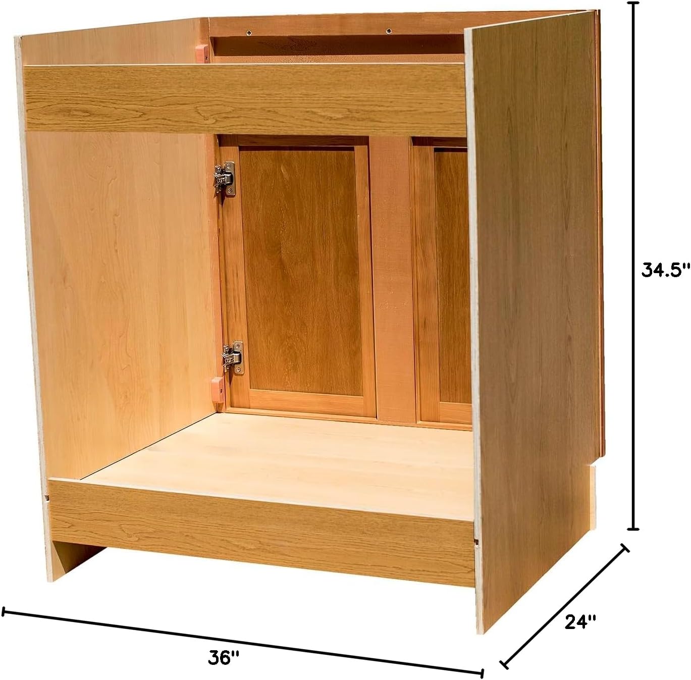 Economy 36" Golden Oak Raised Panel Sink Base