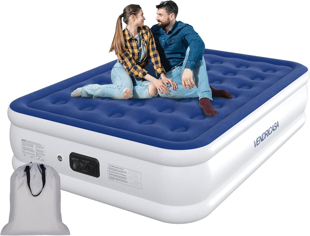 Full Air Mattress with Built in Pump, 18" Raised Inflatable Mattress, Se...