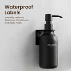MaisoNovo Shampoo and Conditioner Dispenser - Shower Soap Dispenser Wall Mounted - 16.9 fl oz Set of 1 Black Plastic Bottles Black Pump - 1 Chamber No Drill
