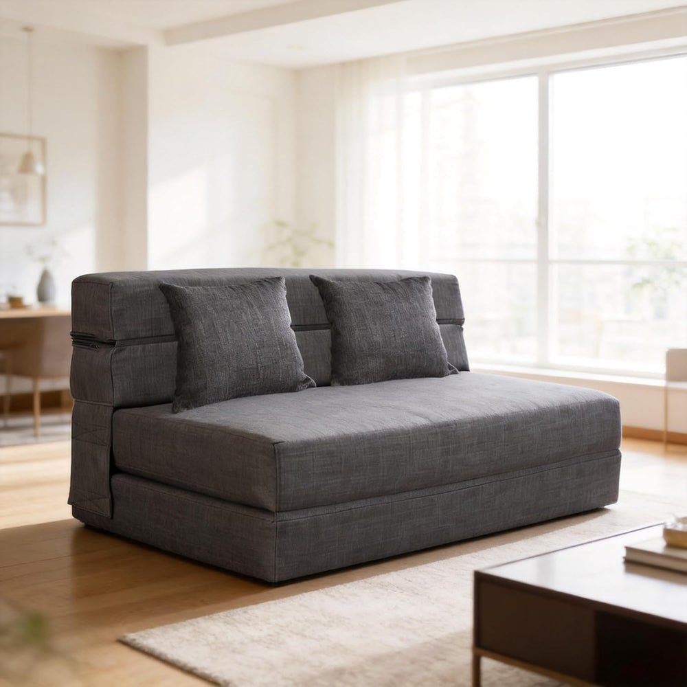 Nigoone Queen Size Folding Sofa Couch Memory Foam with 2 Pillows Sleeper Chai...