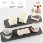 2 Pcs Water Absorbing Stone Trays, Kitchen/Bathroom Sink Soap Dish, Diatomite Tray Used for Hand Soap & Cosmetic Bottles in The Modern Home, 3.15" W x 11.8" L, Dark Gray