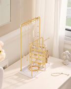ProCase Jewelry Stand Holder Organizer and Storage, Gold | Rotating Earring Bracelet Holder Storage, Hanging Jewelry Display Velvet Ring Tray, Teen Girls Birthday Gifts Room Dorm Decor