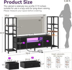 Casaottima TV Stand for 40/50/55 Inch TV, Low-Profile Entertainment Center with LED Lights & Power Outlets, TV Stand with Drawers & Open Shelves for Storage for Small Spaces/Living Room/Gaming, Black
