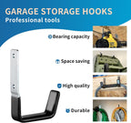 Heavy Duty Steel Garage Hooks,Garage Storage Utility Hooks,Anti-Slip Hanger, Tool Organizer,Steel Wall Mount Organizer, Garden Hose Hanger (Small-2PC)