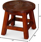 DTY Indoor Living Fairplay Carved Wooden Step Stool, Queen Bee, Cherry