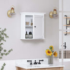 Spirich Small Bathroom Wall Cabinet, Wall Mounted Storage Cabinet, Medicine Cabinet Organizer for Bathroom, Kitchen, Living Room, White