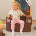 Sherpa Kids Armchair, Kids Sofa, Toddler Animal Brown Bear Reading Chair | Machine washable removable cover, lightweight foam lounge chair for toddlers ages 1–6, no assembly required