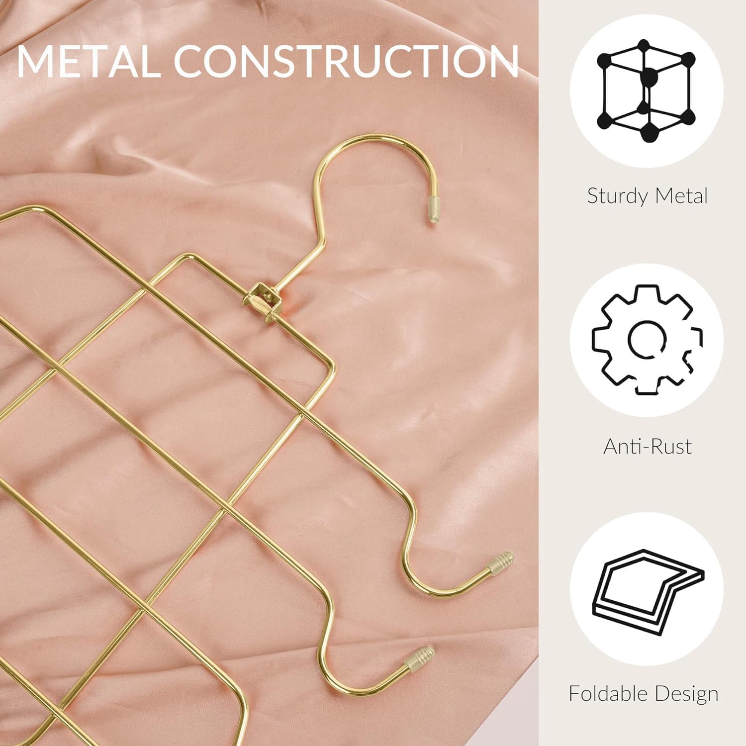 ZEDODIER 3 Pack Tank Top Hanger Space Saving, Bra Hangers for Closet Organizer, Hanging Bra Organizer Tank Tops Holder with 24 Hooks, Metal Closet Organizers and Storage Small Space Solutions, Gold