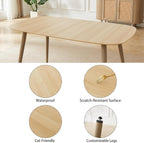 HIPIHOM 55.1'' Dining Table Set for 4,Modern Wood Dining Table,Leather Dining Chairs 4,Table and Chairs Set of 4,Ideal for Kitchen Dining Room (Natural Color Table, 55.1")