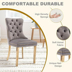 51 Inch Glass Dining Table Set for 4, Rectangular Glass Kitchen Table with 4 Upholstered Velvet Accent Chairs, 5 Piece Modern Dining Room Set, for Home, Apartment, Small Spaces - Grey Gold