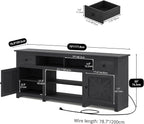 YITAHOME TV Stand for 75/80 Inch TV, Entertainment Center, TV Cabinet with Drawers and Power Outlet, Black TV Console for Living Room Furniture (70 Inch Lenght 30 Inch High)