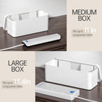 YECAYE 2 Pack Cable Management Box, Pet Friendly Cord Organizer Box for Home & Office, Child-Proof Cable and Power Strip Protector Box, Wire Hider and Cord Organizer for Desk, White