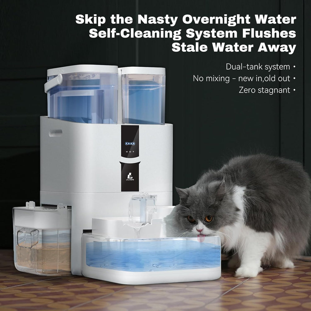 Automatic Cat Water Fountain 10L/338oz Self Filling and Cleaning, Pet Water D...