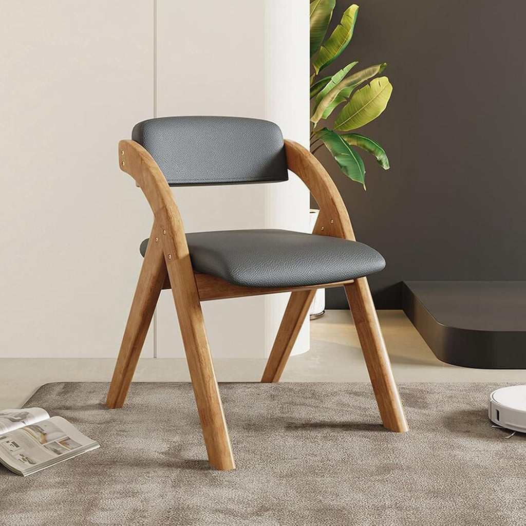 Folding Dining Chairs, Wooden Fold Up Chair, Folding with Cushion, Suitable for Kitchen, Living Room,(Grey)