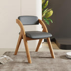 Folding Dining Chairs, Wooden Fold Up Chair, Folding with Cushion, Suitable for Kitchen, Living Room,(Grey)