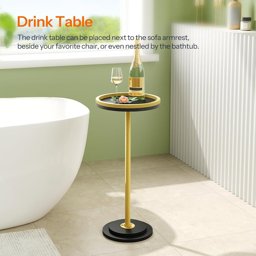 HOOBRO Small Round Side Table, Drink Table, Coffee Martini Table