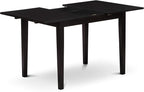 East West Furniture NOCE3-BLK-21 3 Piece Dining Table Set Contains a Rectangle Dining Room Table with Butterfly Leaf and 2 Mineral Blue Linen Fabric Parsons Chairs, 32x54 Inch, Black
