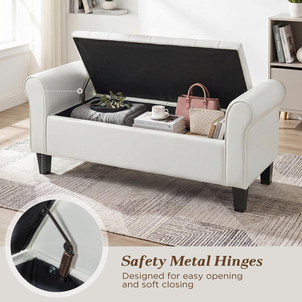 ECOTOUGE 55" Storage Ottoman Bench for Living Room, End of Bed Bench wit...
