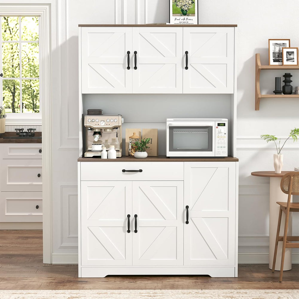 GRUSIGN 71" Pantry Cabinet with Charging Station, Large Capacity Kitchen...