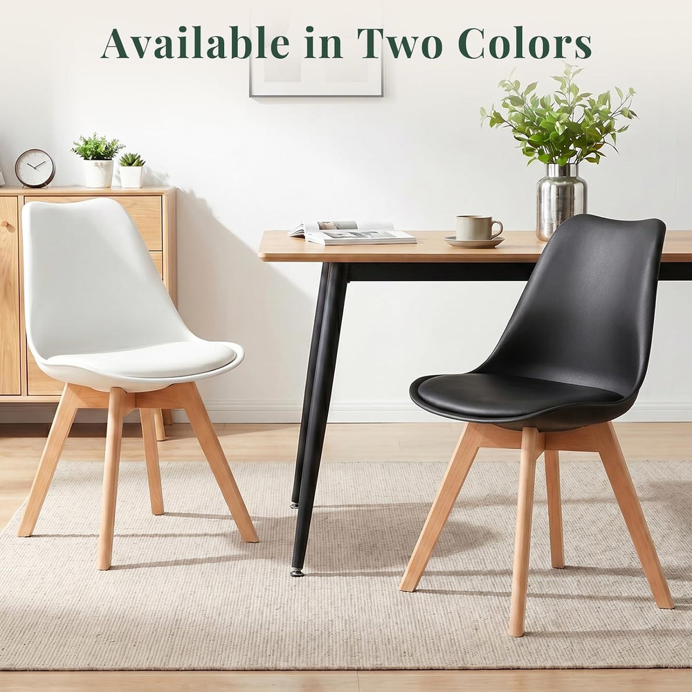 Dining Chairs Set of 8, PU Leather Padded Seat for Living Room | Modern, Upho...