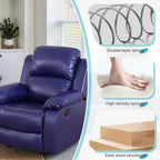 Recliner Sofa Set Couches for Living Room Chair Semi PU Fabric Living Room Furniture Sets, Adjusted Reclining Couch Furniture Sofa Set for Theater Seating, Dark Blue