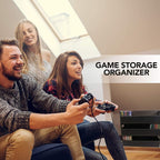 Stock Your Home CD Storage Box, Organizer Shelf for Movie Cases, DVDs, Cassette Tape Display Stand, Disc Holder Can Store Up to 40 CDs, Faux Leather (Brown)