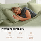 Threadmill Luxury Full Size Sheets | 656 Thread Count Certified Supima Cotton Sheets for Full Size Mattress | 5-Star Hotel Quality 4 Piece Bed Sheets with Extra Deep Pocket |Sage Green Sheet
