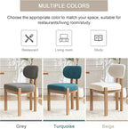 Wooden Dining Chairs Set of 4, Mid Century Modern Chenile Upholstered Dining Room Chair Kitchen Chairs with Solid Wood Legs, Farmhouse Dinner Chair for Kitchen Restaurant Living Room, Beige