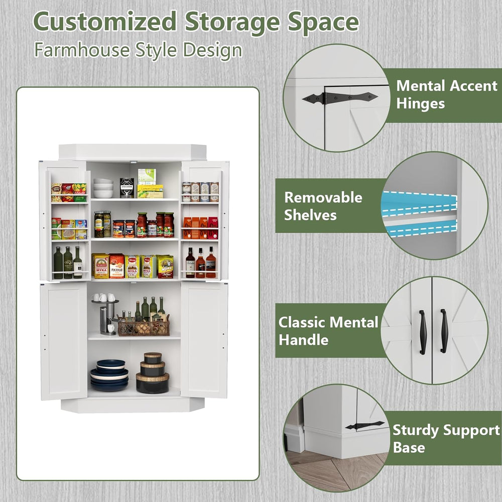 Gyfimoie Corner Cabinet,Kitchen Pantry Storage Cabinet,Freestanding Buffet Hu...