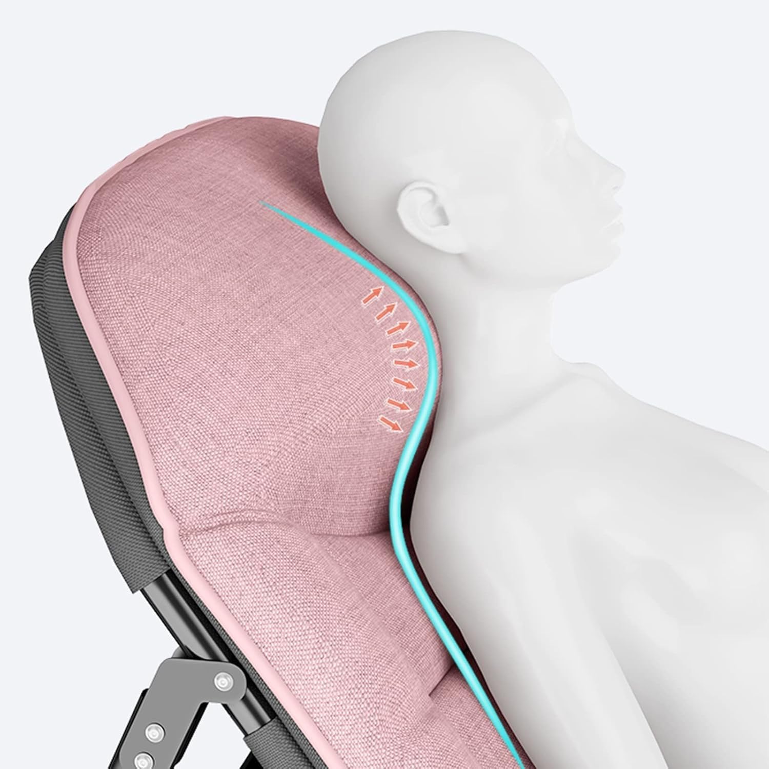 Folding Sun Lounger, 5-Position Adjustable Sunbed Padded Lounge Chair for Garden, Beach, Heavy Duty Reclining(Pink)