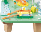 Janod - Wooden Pretty Meadow Activity Table 21.1" - for Ages 12 Months+ - Engaging Farm-Themed Play - Enhances Dexterity and Coordination - Crafted with Care | Enhances Dexterity and Coordination - Educational Motor Skills Toy for Toddlers - Ages 12