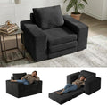 45" Convertible Sofa Chair Bed for Small Spaces, Corduroy Sleeper Chair with High Density Foam, No Assembly Folding Couch Chair with Armrests for Apartment Bedroom Guest Room