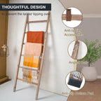 Blanket Ladder 6.4FT, Wooden Blanket Ladders for the Living Room, 6-Layer Farmhouse Rustic Quilt Rack for Living Room Bathroom (24 inch Wide)